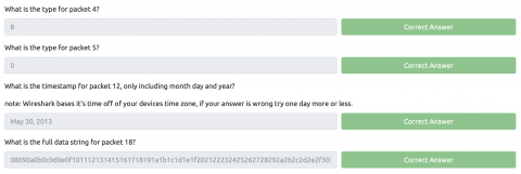 sample wireshark captures for training